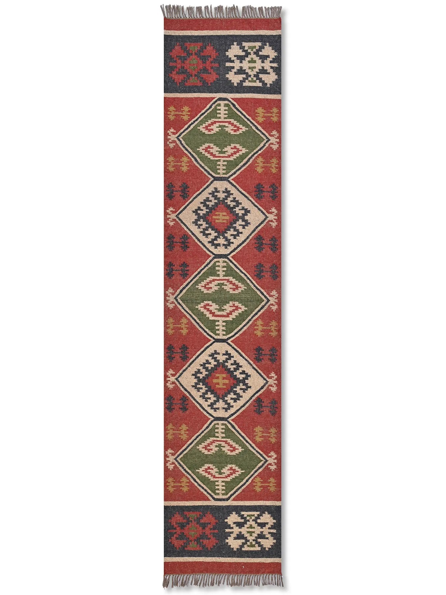 alfombras kililm pasillo  75x360 multicolor necha a mano en fibras naturales