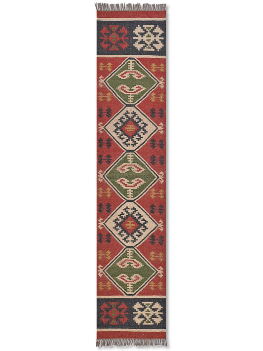 alfombras kililm pasillo  75x360 multicolor necha a mano en fibras naturales
