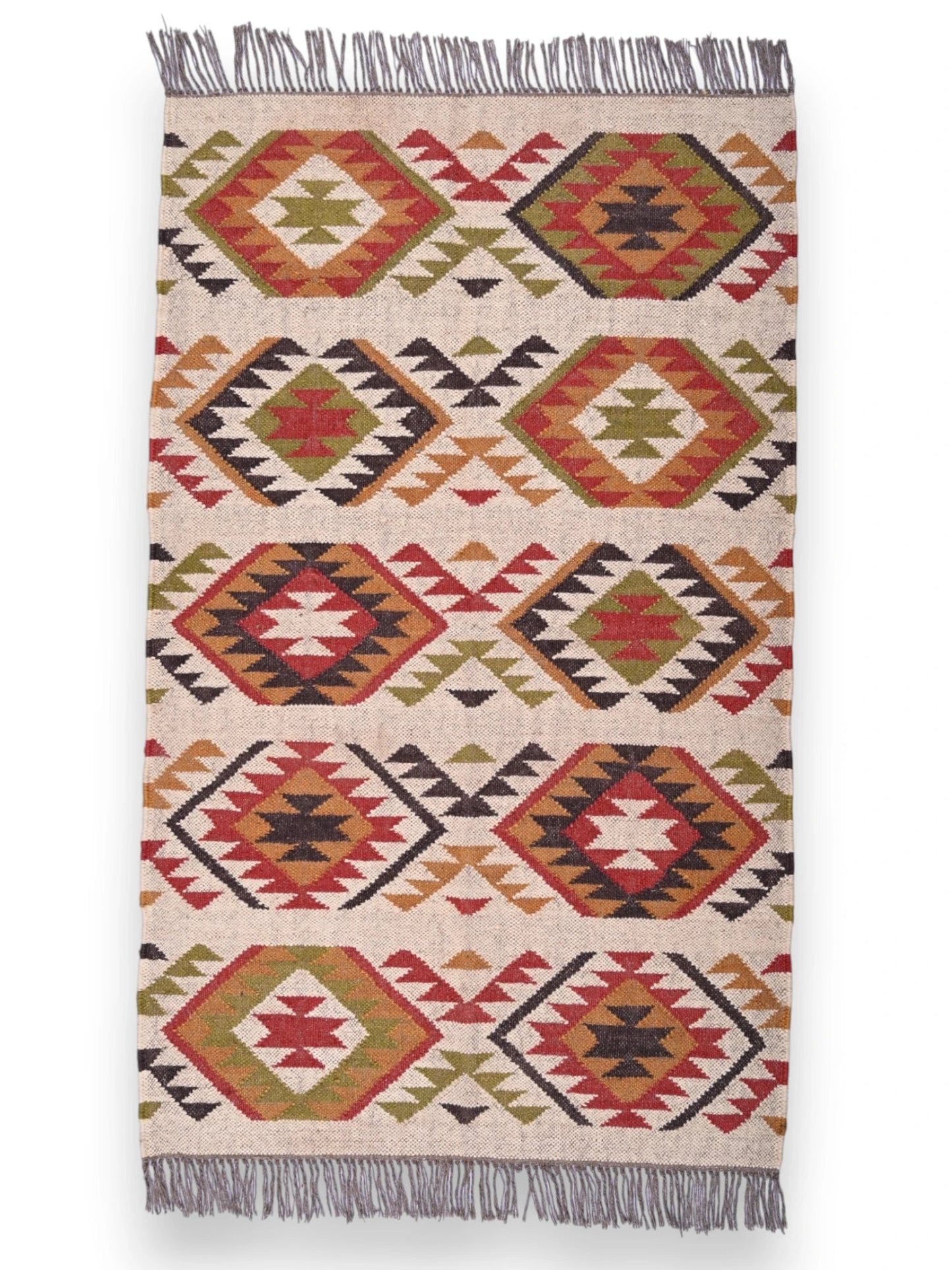 alfombras kililm pasillo 90x50 multicolor necha a mano en fibras naturales