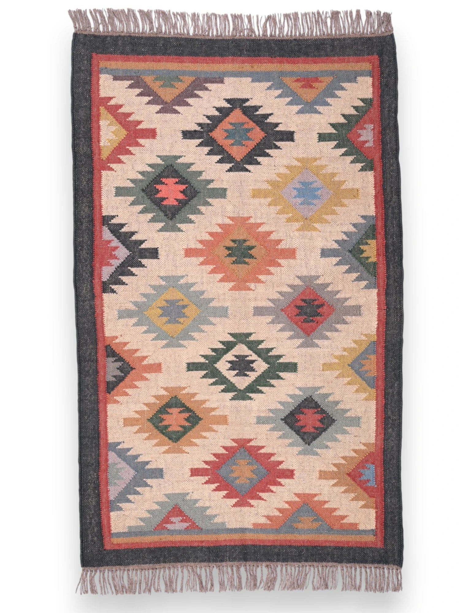 alfombras kilim pasillo 90x150 multicolor hecha a mano en fibras naturales
