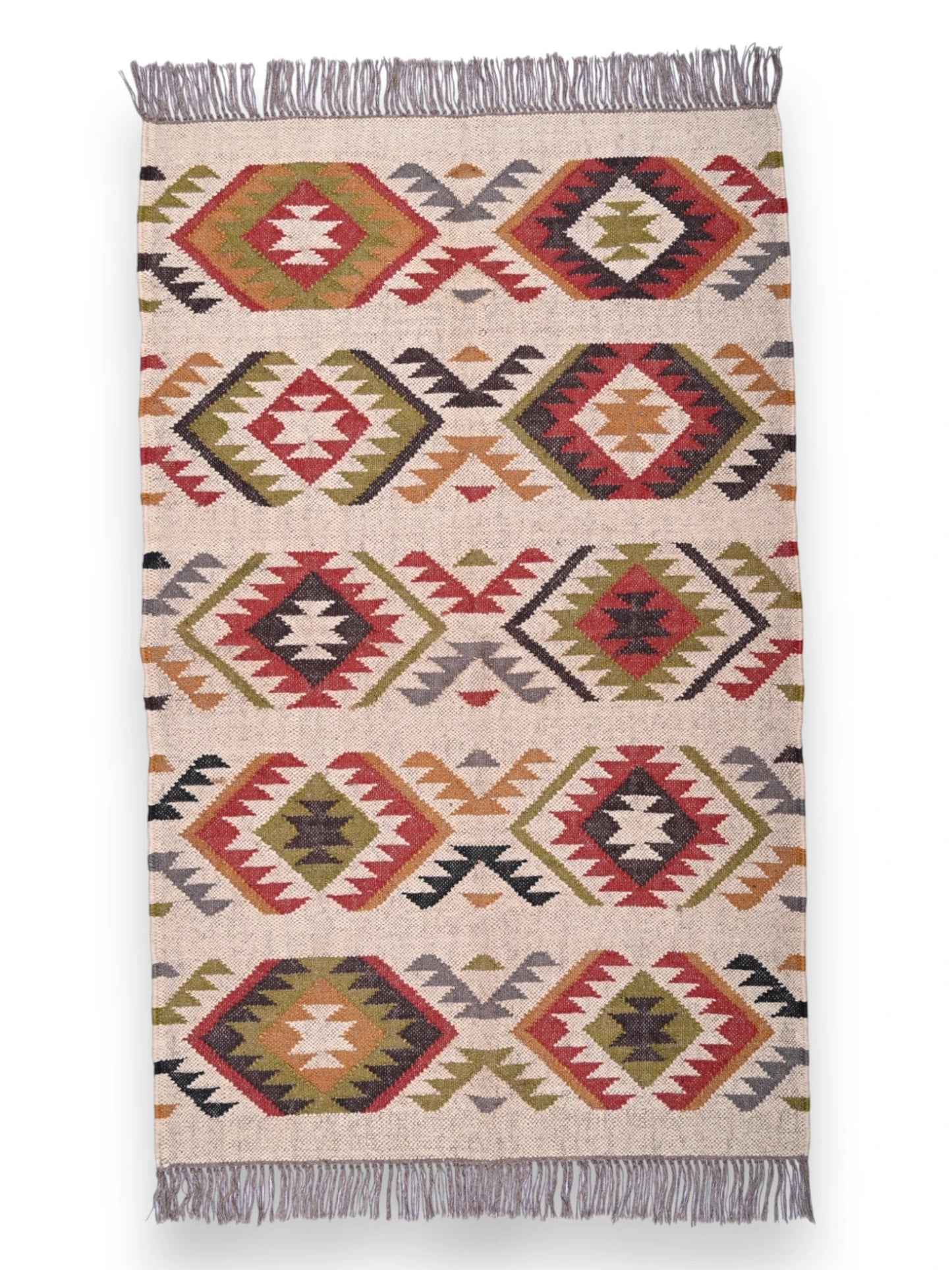 alfombras kililm pasillo 90x50 multicolor necha a mano en fibras naturales
