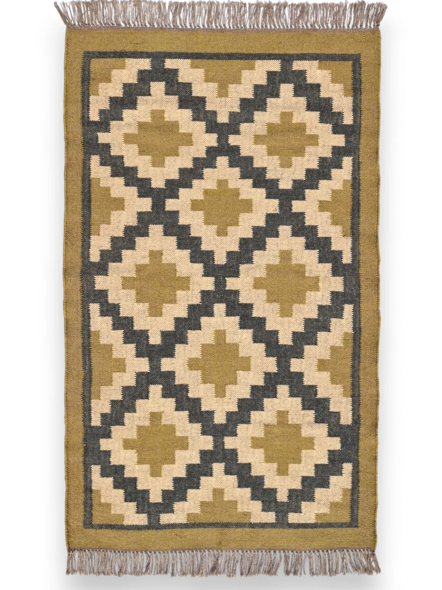 alfombras kililm pasillo 150x240  marrón negro necha a mano en fibras naturales