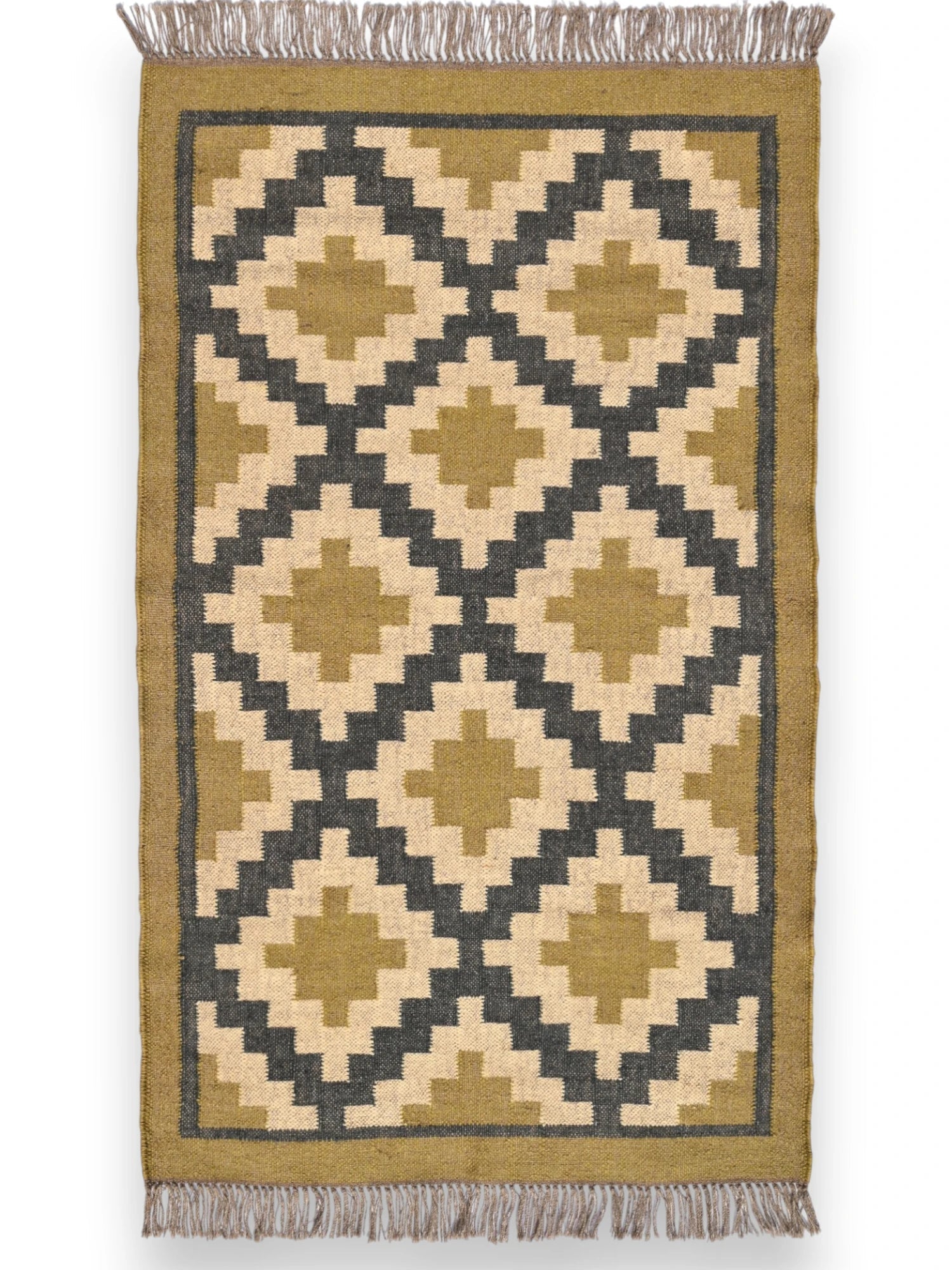 alfombras kililm pasillo 150x240  marrón negro necha a mano en fibras naturales