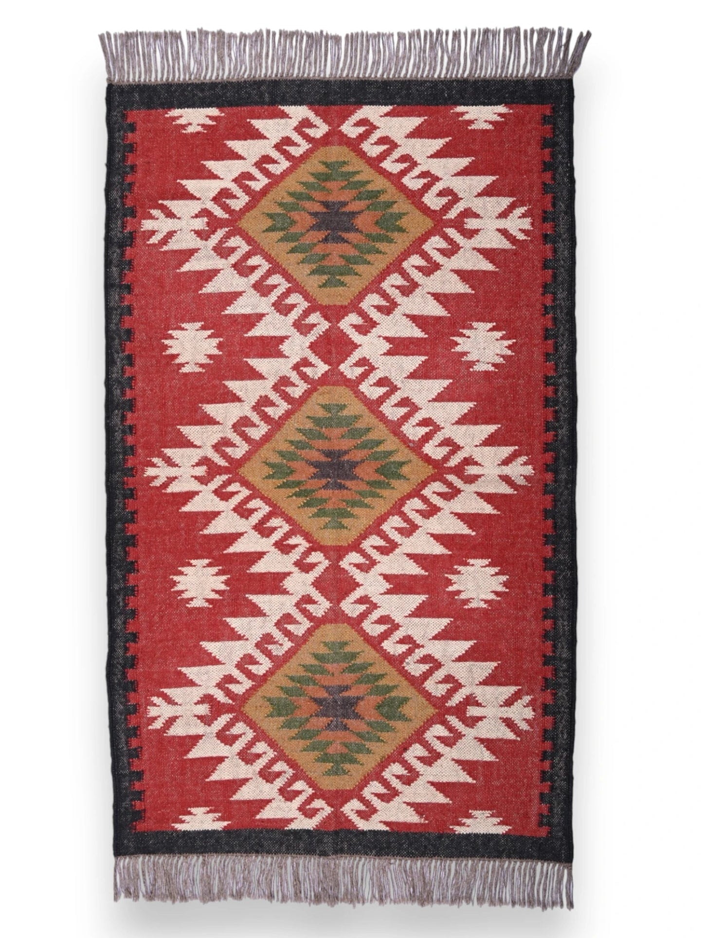 alfombras kililm pasillo 90x50 multicolor necha a mano en fibras naturales