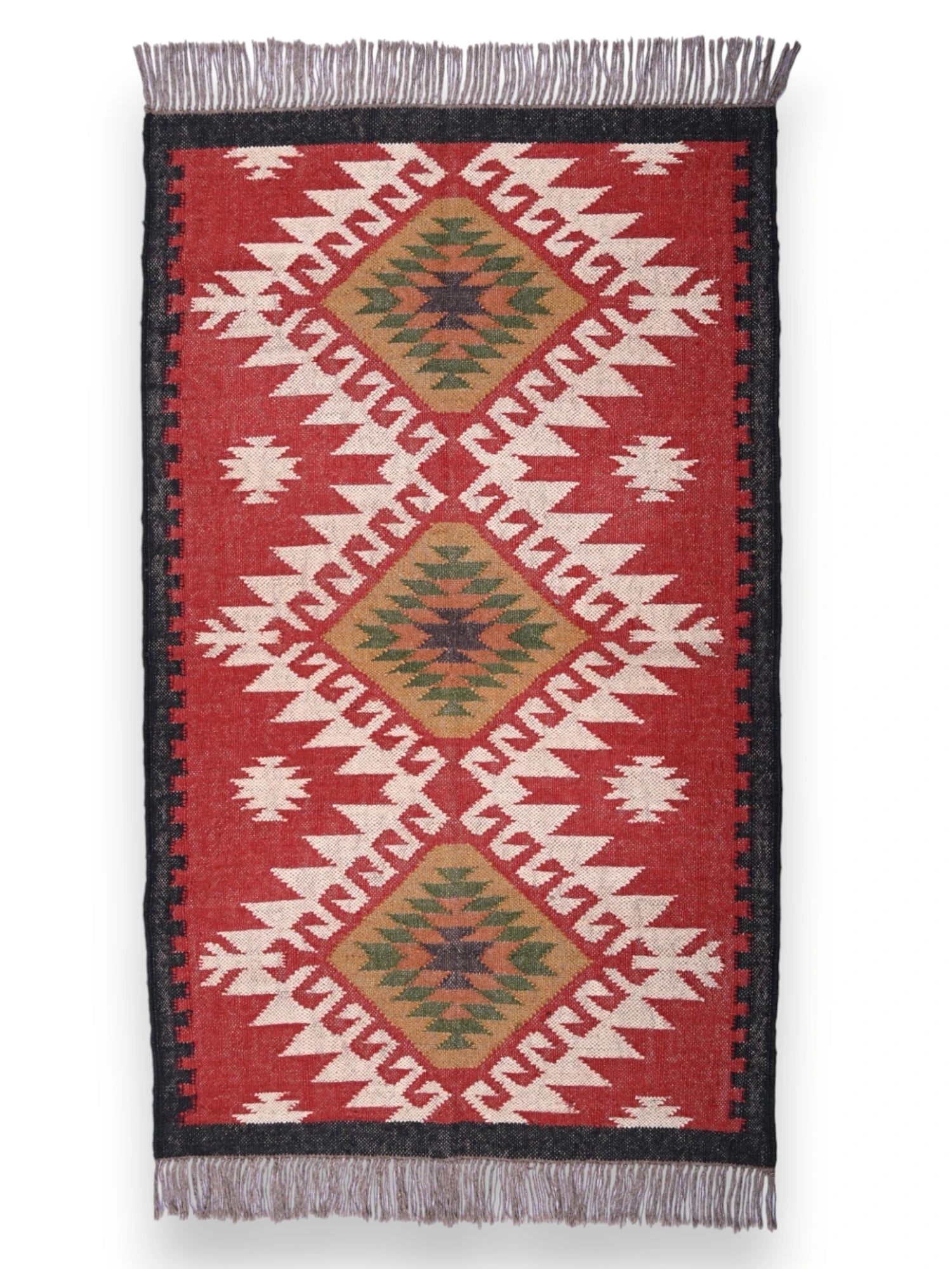 alfombras kililm pasillo 90x50 multicolor necha a mano en fibras naturales