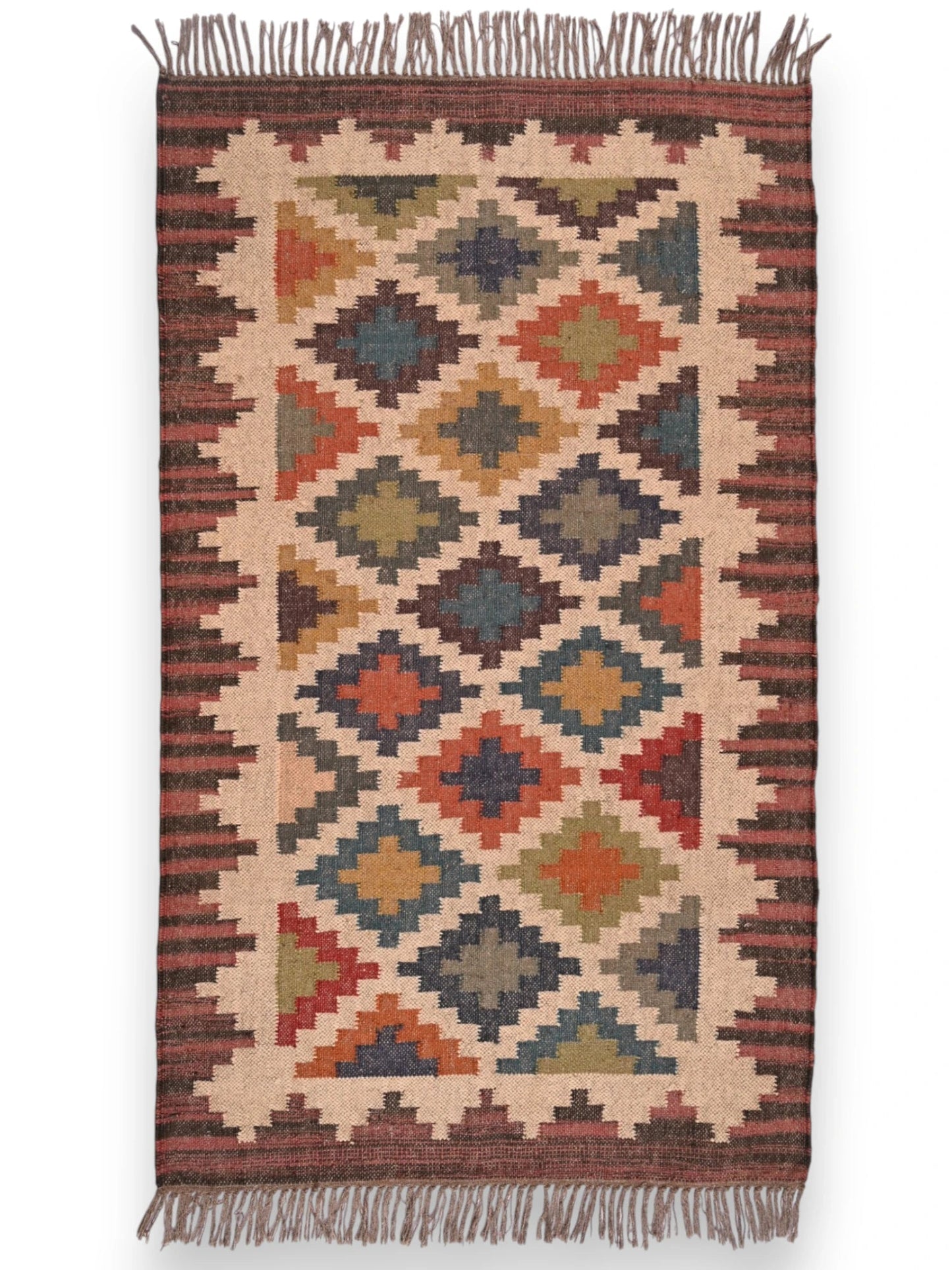 alfombras kililm pasillo 90x150 multicolor necha a mano en fibras naturales