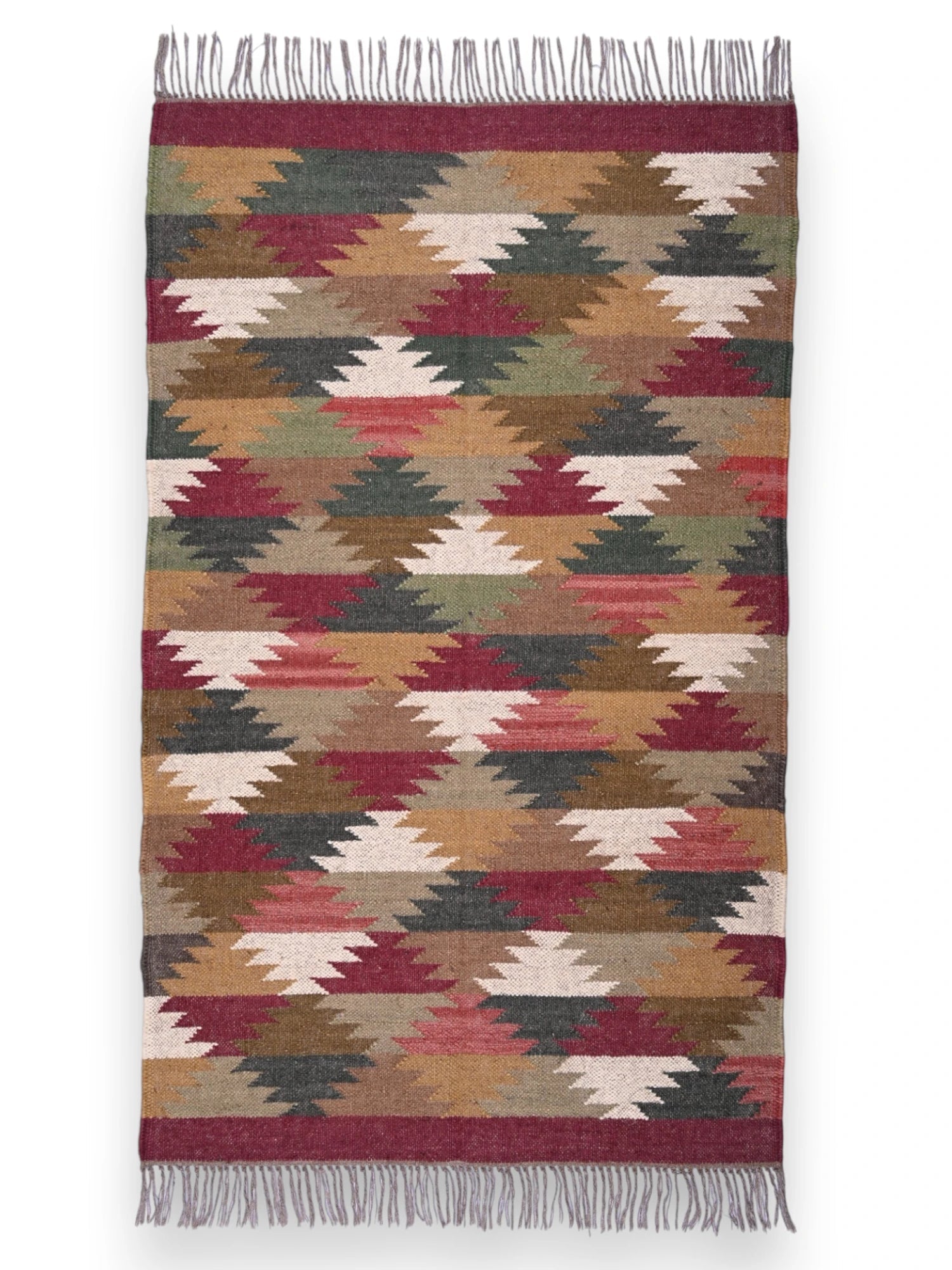 alfombras kililm pasillo 90x50 multicolor necha a mano en fibras naturales