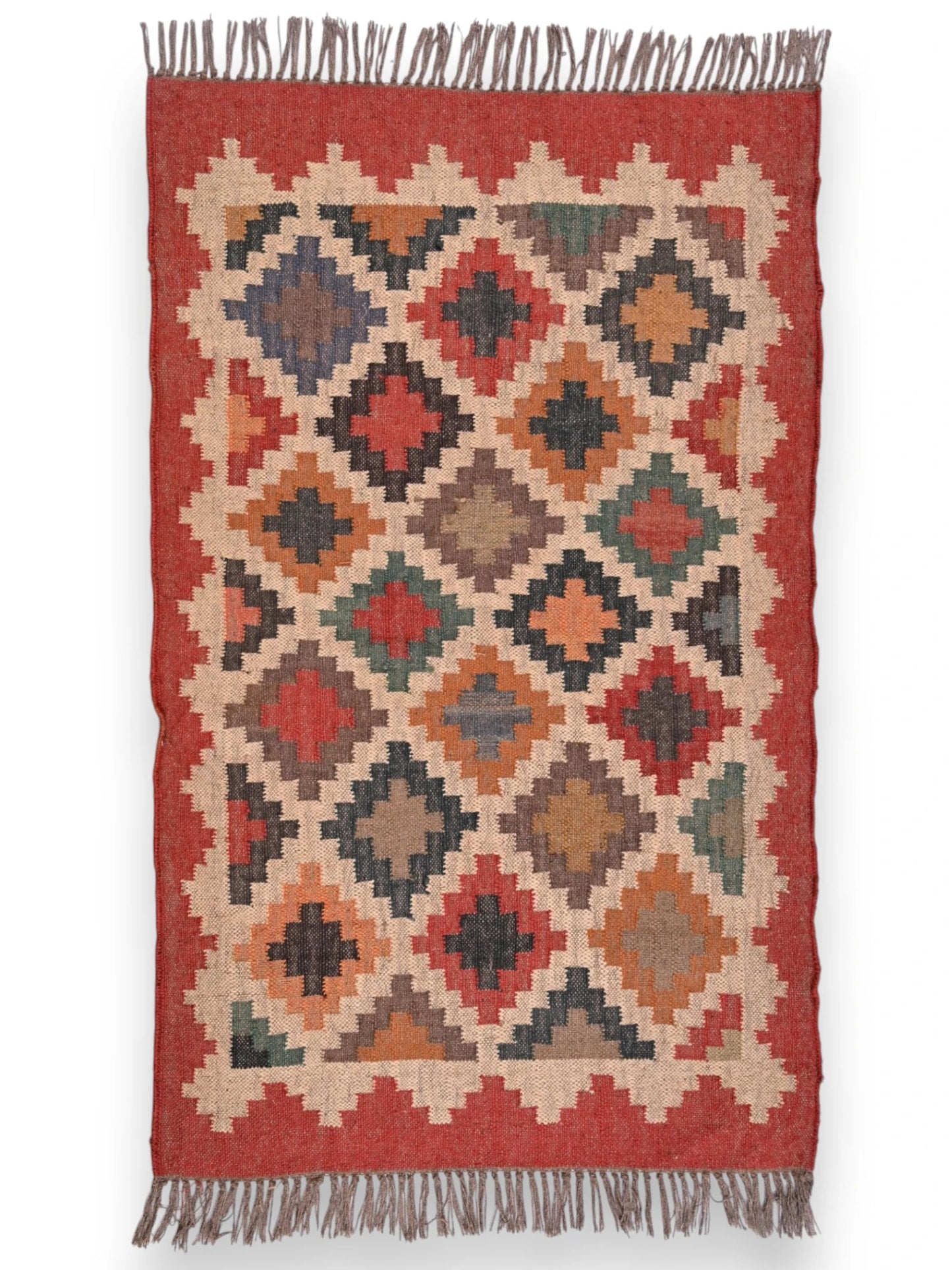 alfombras kililm pasillo 90x150 multicolor necha a mano en fibras naturales