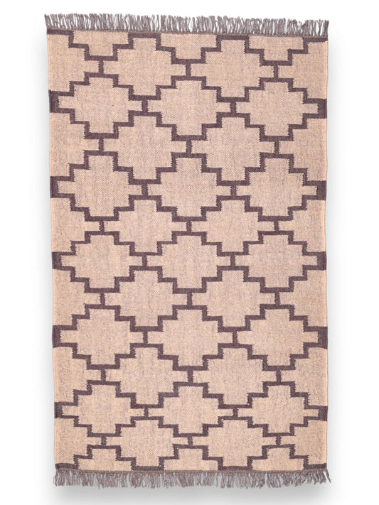alfombras kilim pasillo 90x150 marrón hecha a mano en fibras naturales
