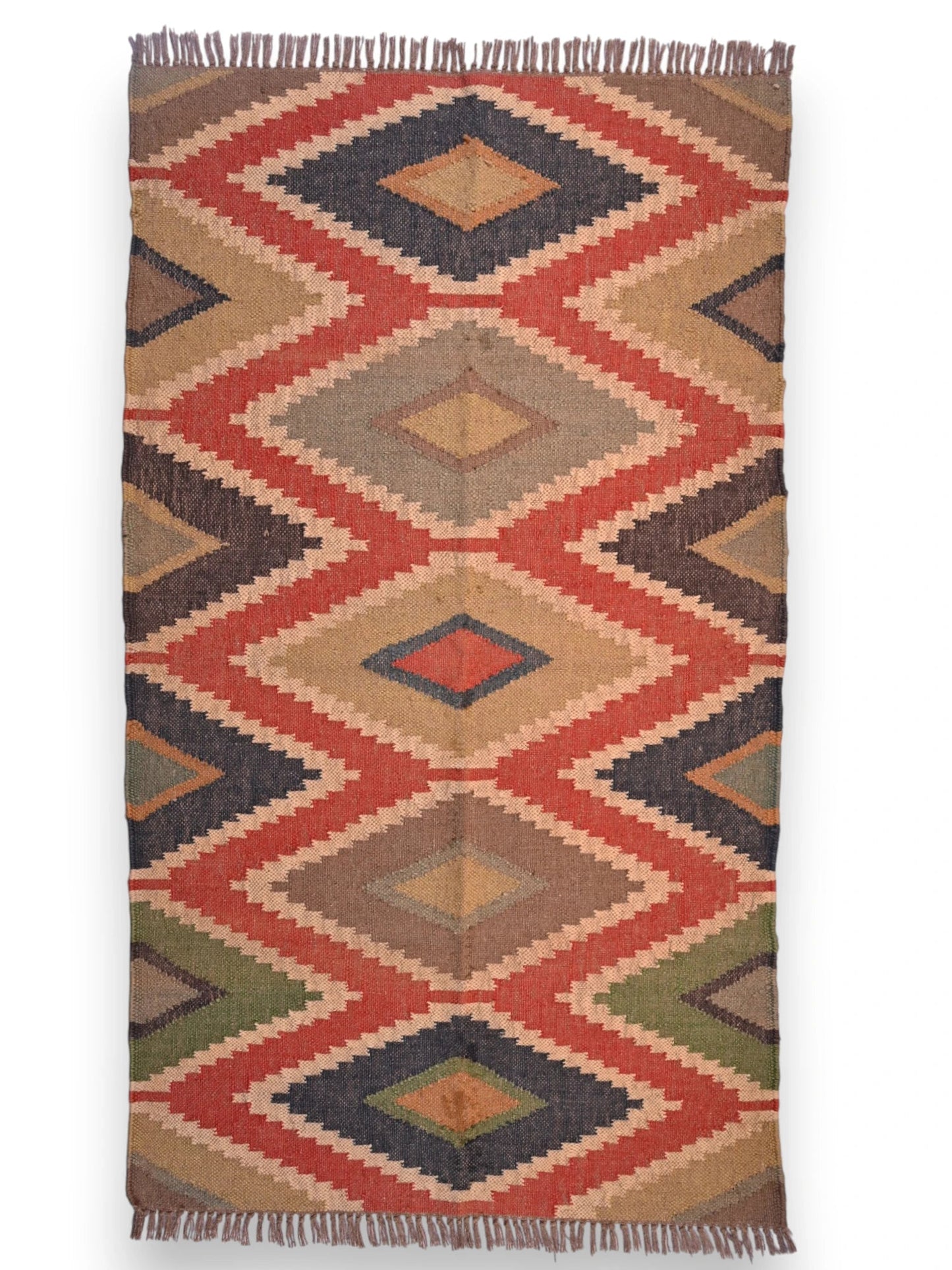 alfombras kililm pasillo 90x150 multicolor necha a mano en fibras naturales