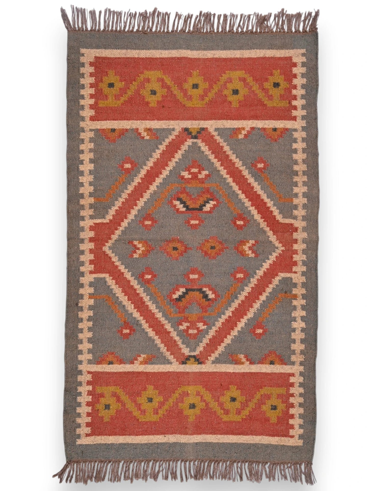 alfombras kililm pasillo 90x150 multicolor necha a mano en fibras naturales