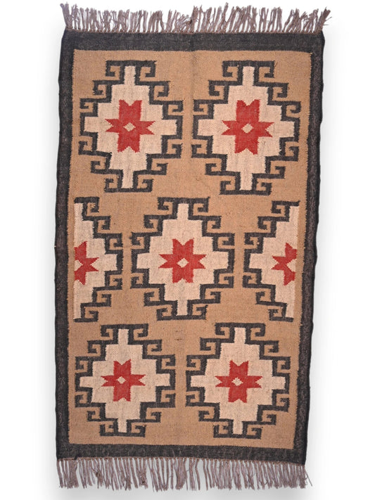 alfombras kililm pasillo 90x150 multicolor necha a mano en fibras naturales