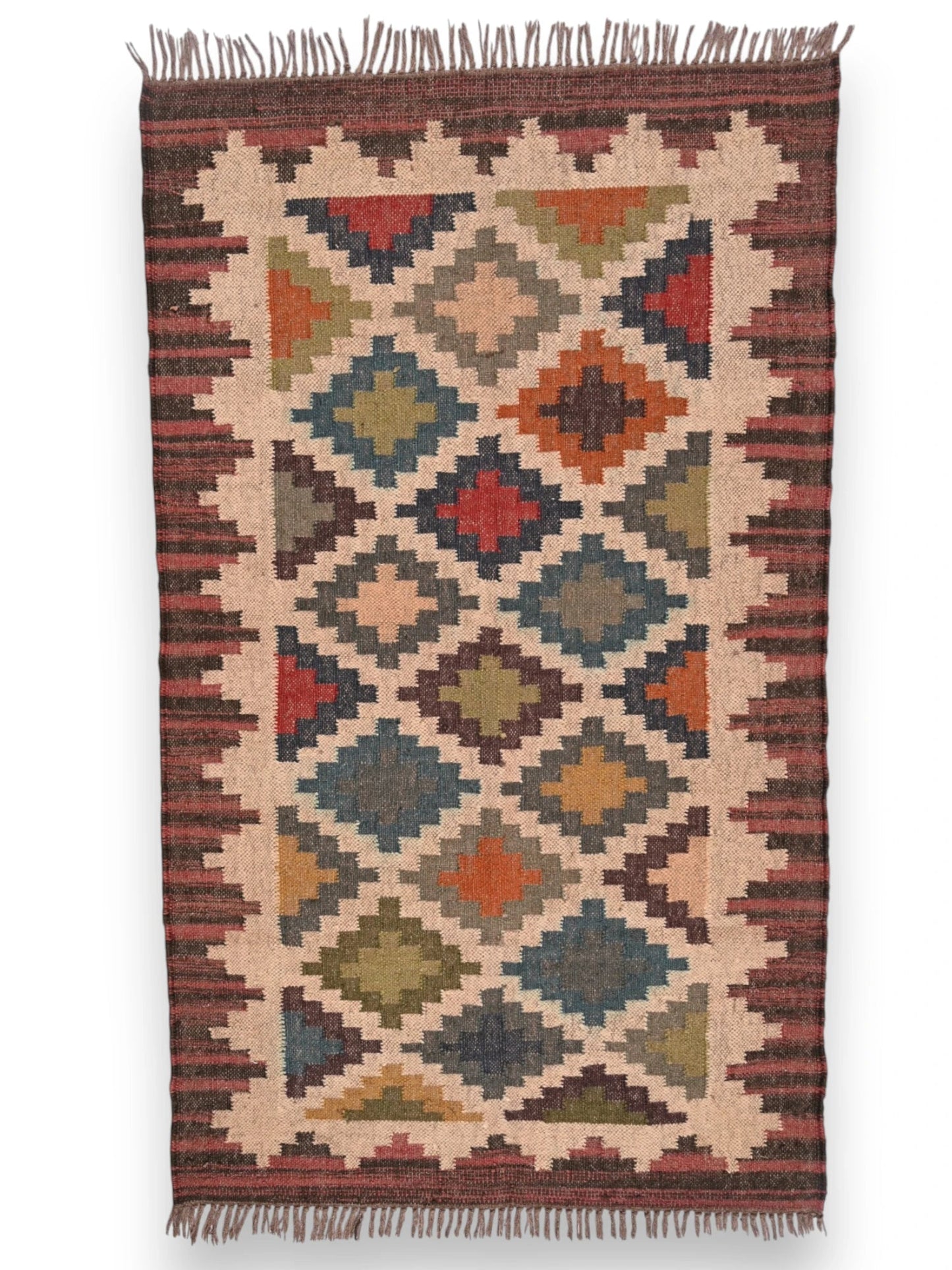 alfombras kililm pasillo 90x150 multicolor necha a mano en fibras naturales
