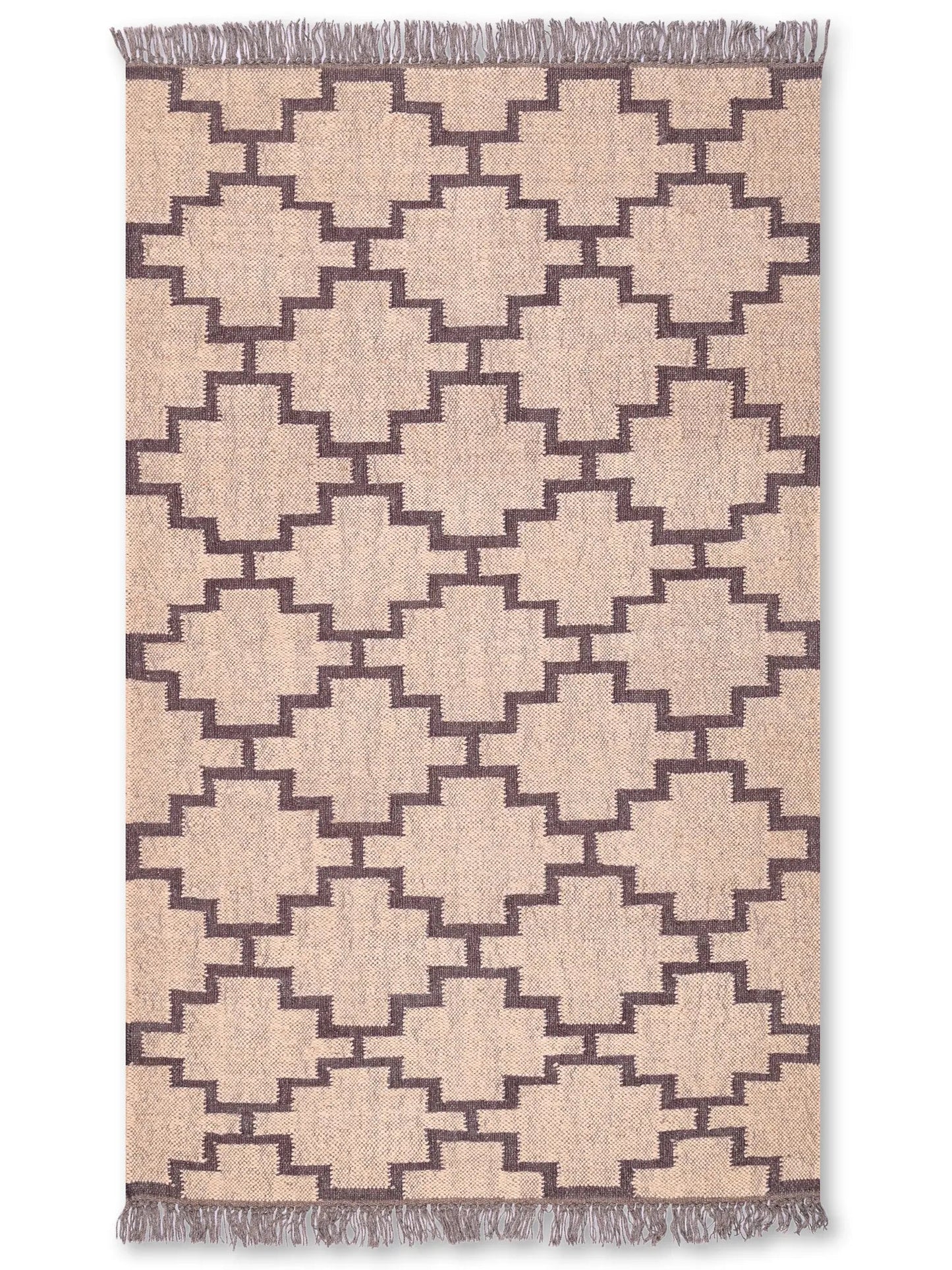 alfombras kilim pasillo 90x150 marrón hecha a mano en fibras naturales
