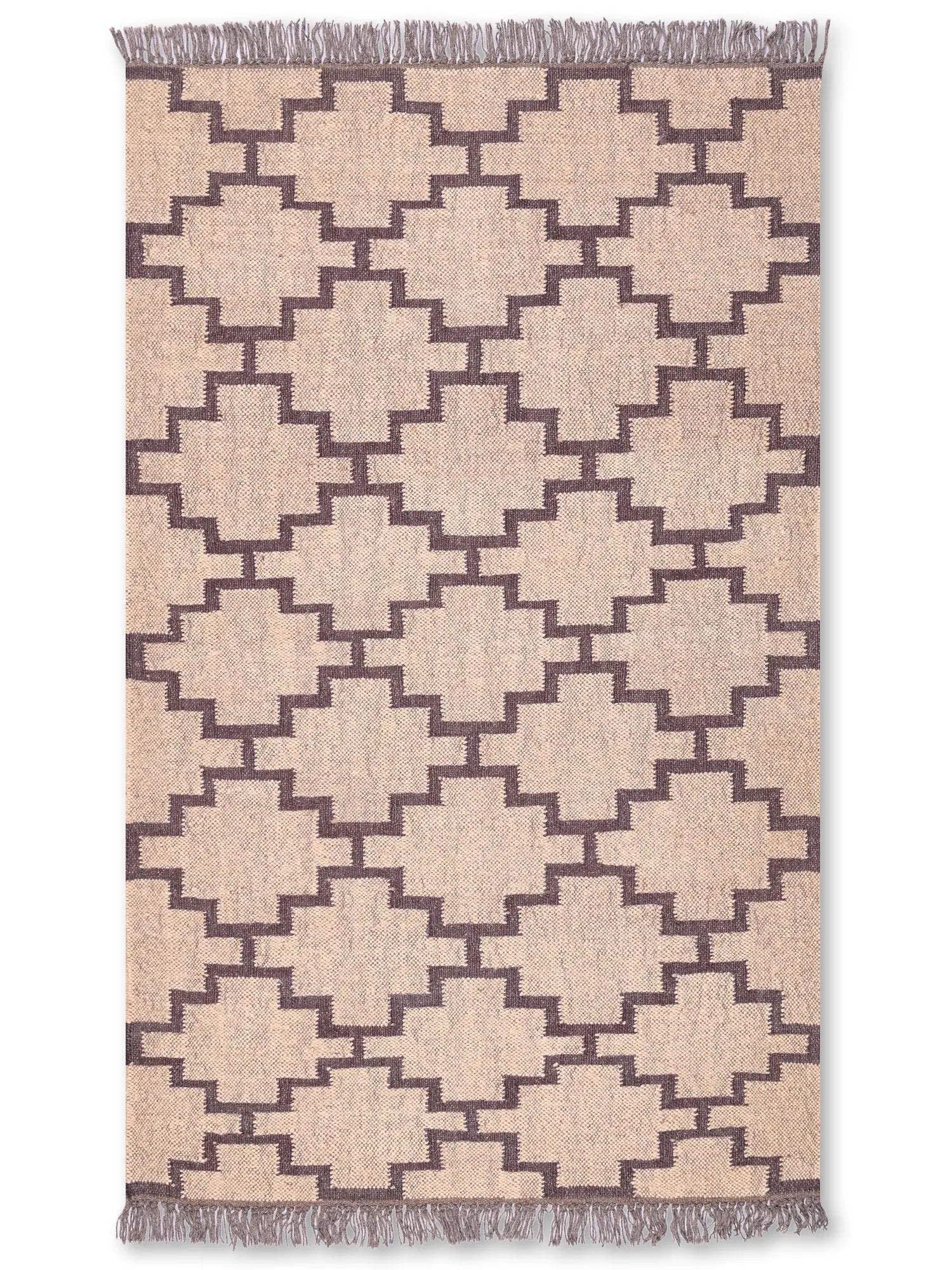 alfombras kilim pasillo 90x150 marrón hecha a mano en fibras naturales
