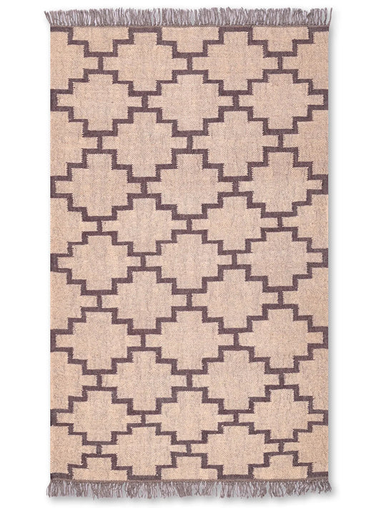 alfombras kilim pasillo 90x150 marrón hecha a mano en fibras naturales
