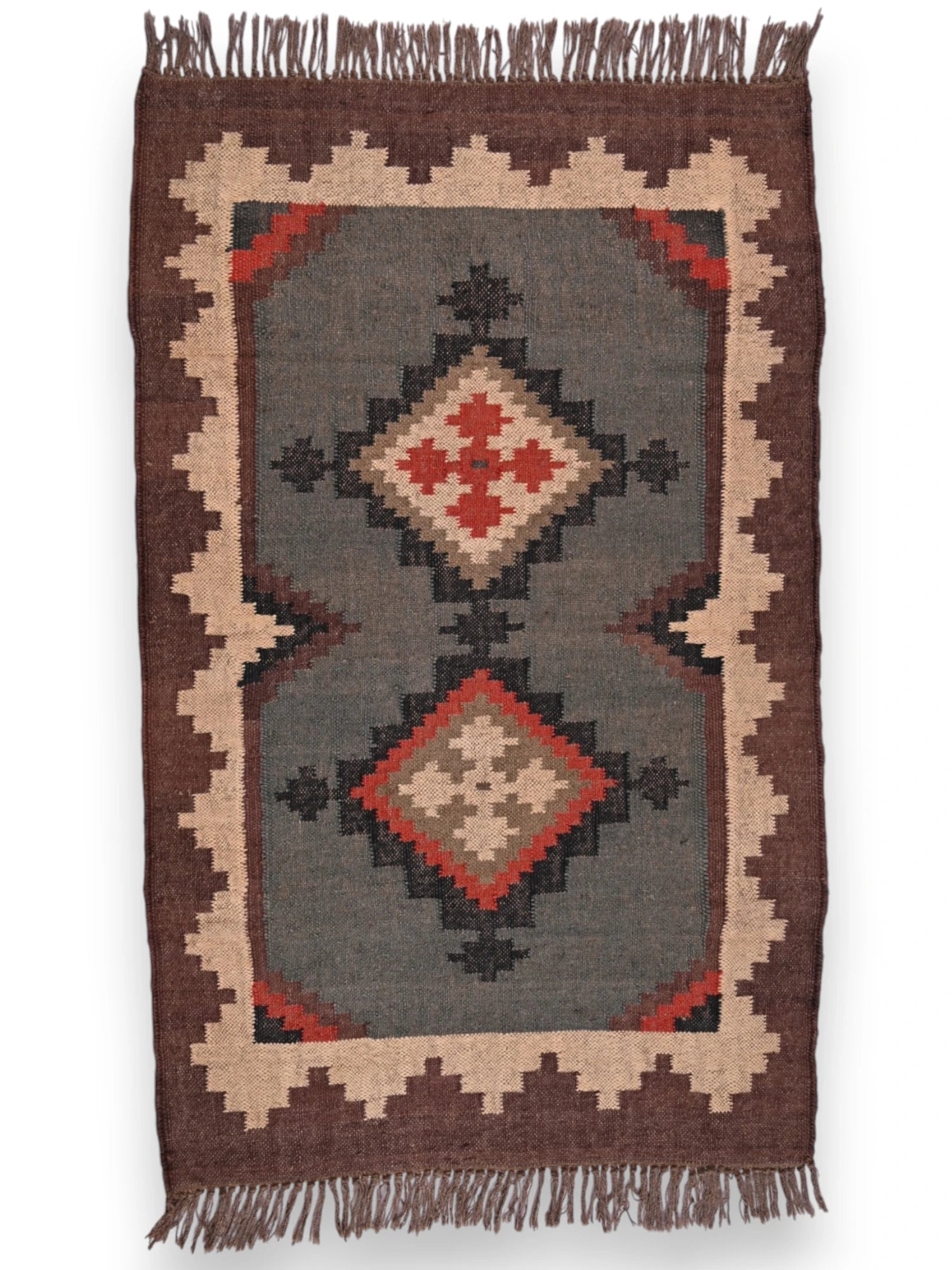 alfombras kililm pasillo 90x150 multicolor necha a mano en fibras naturales