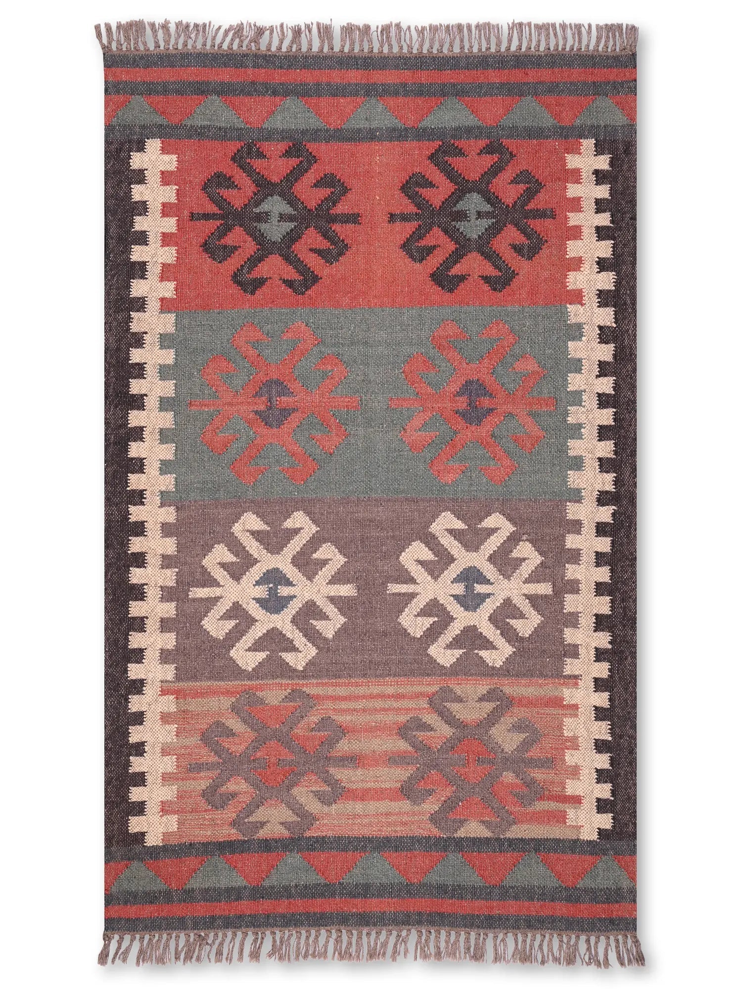 alfombras kilim pasillo 90x150 multicolor hecha a mano en fibras naturales
