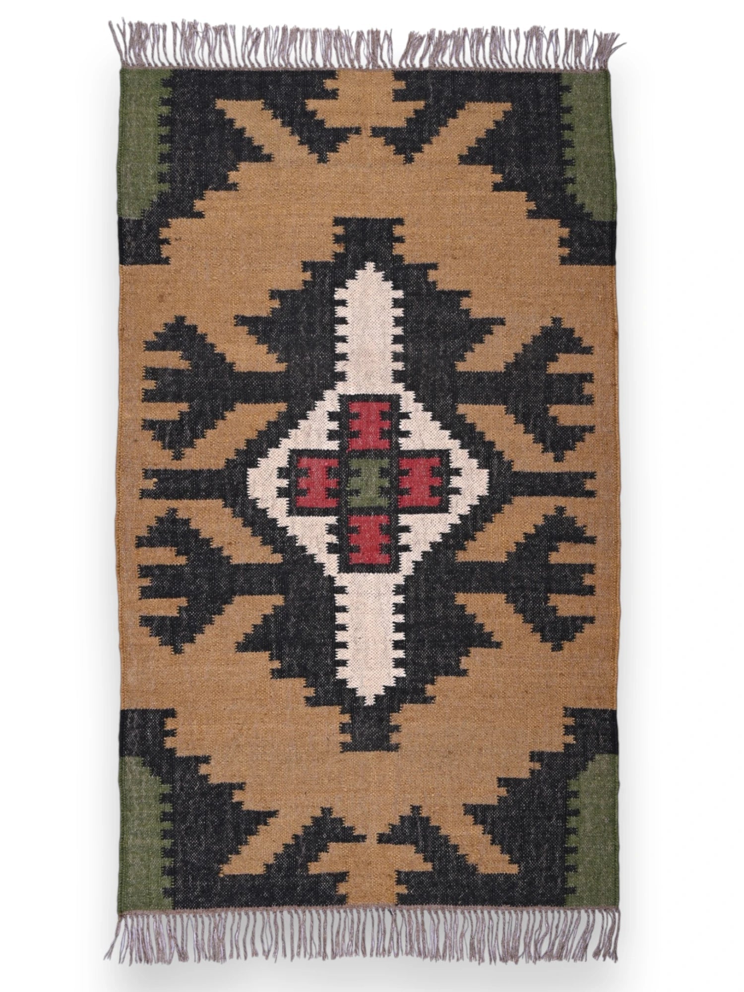 alfombras kililm pasillo 90x50 multicolor necha a mano en fibras naturales
