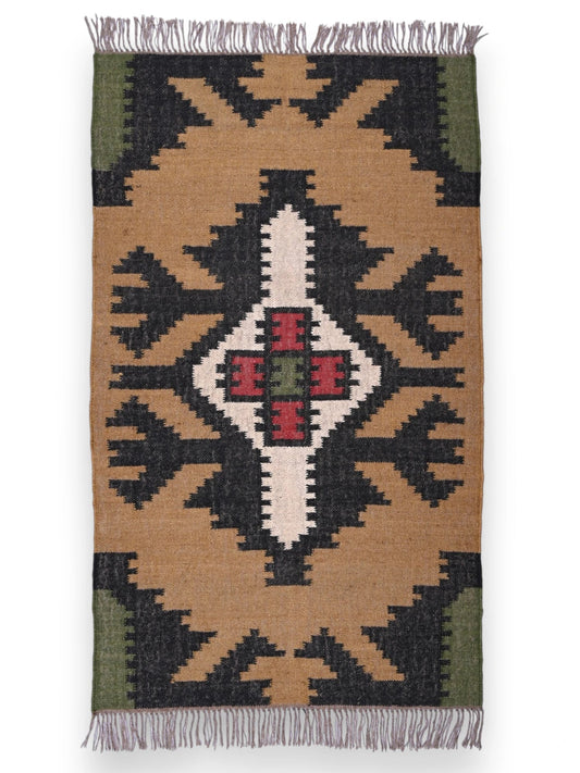 alfombras kililm pasillo 90x50 multicolor necha a mano en fibras naturales
