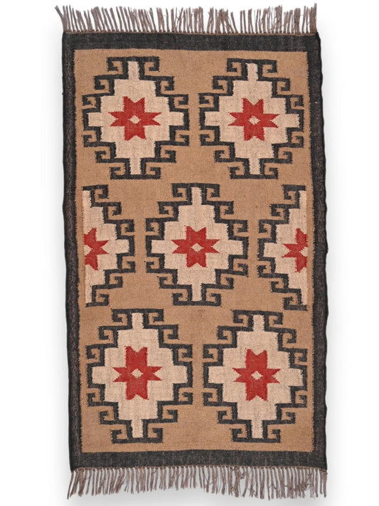 alfombras kililm pasillo 90x150 multicolor necha a mano en fibras naturales