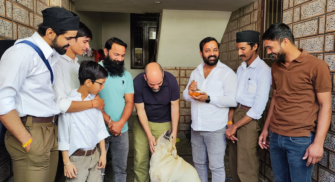 Slamet, Pratap, Shakti, Burgi, Prakhar, Mumal and the dog Shiru.